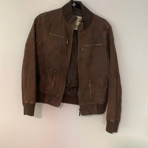 Vintage leather bomber jacket